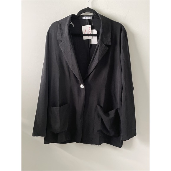 Culture Jackets & Blazers - Culture Code XL Black Rhinestone Bee Blazer NWT‎ Pleated Back Jacket